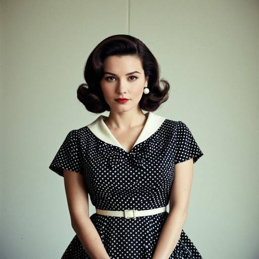 1950s Style Woman in Polka Dot Dress