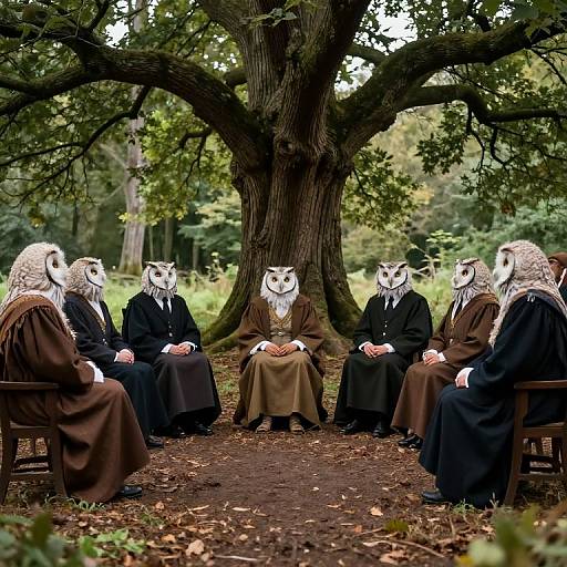 Parliament of Owls in Woodland Court