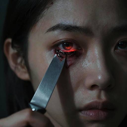 Surreal Glowing Eye Wound Close-Up