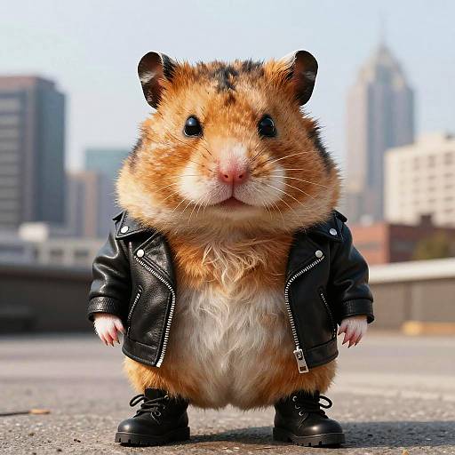 Grumpy Hamster Urban Caricature