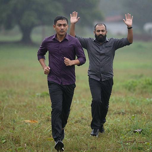 Dynamic Duo Running in the Rain