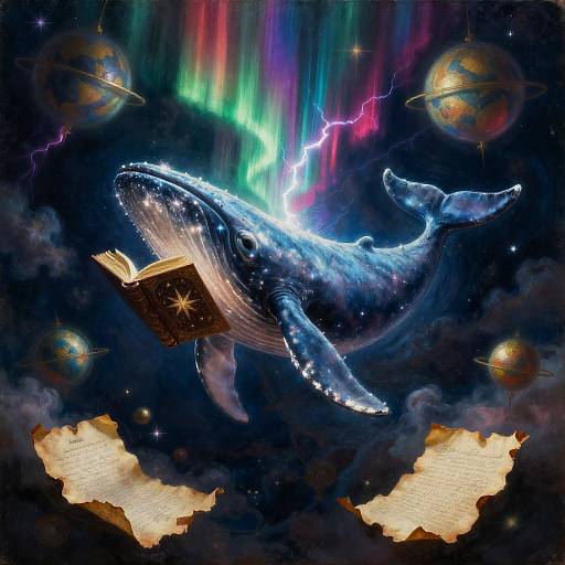 Luminous Nebula Whale in Skybound Library
