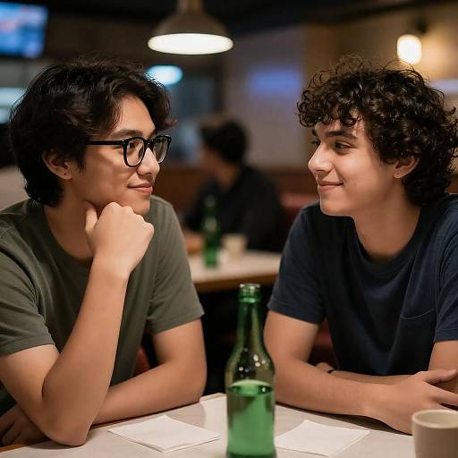 Candid Moment in a Cozy Restaurant