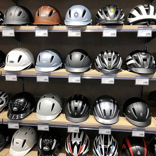 Diverse Safety Helmets on Display