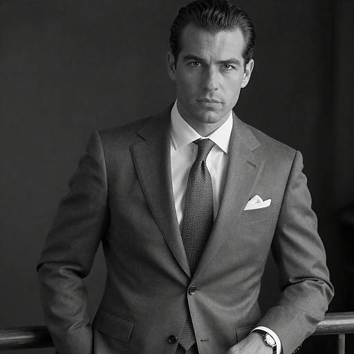 Elegant Black-and-White Portrait of a Man
