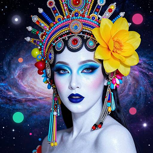 Cosmic Fantasy Portrait with Psychedelic Vibes