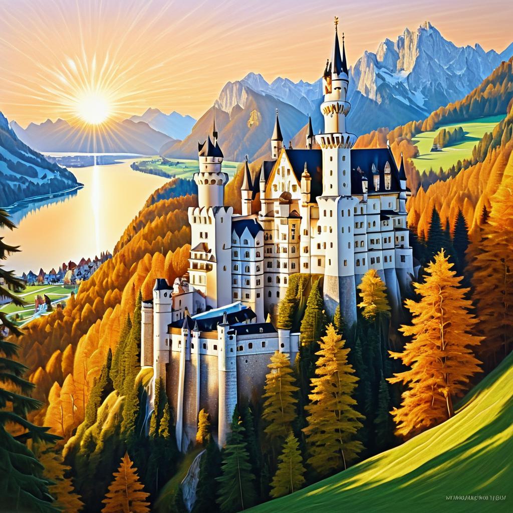 Enchanting Neuschwanstein Castle at Sunrise