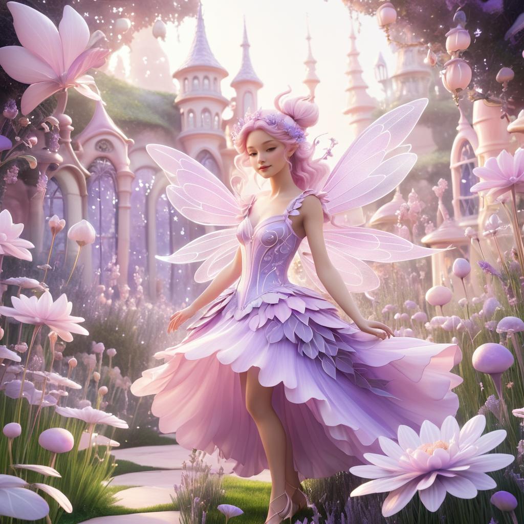 Whimsical Fairy in Blooming Garden