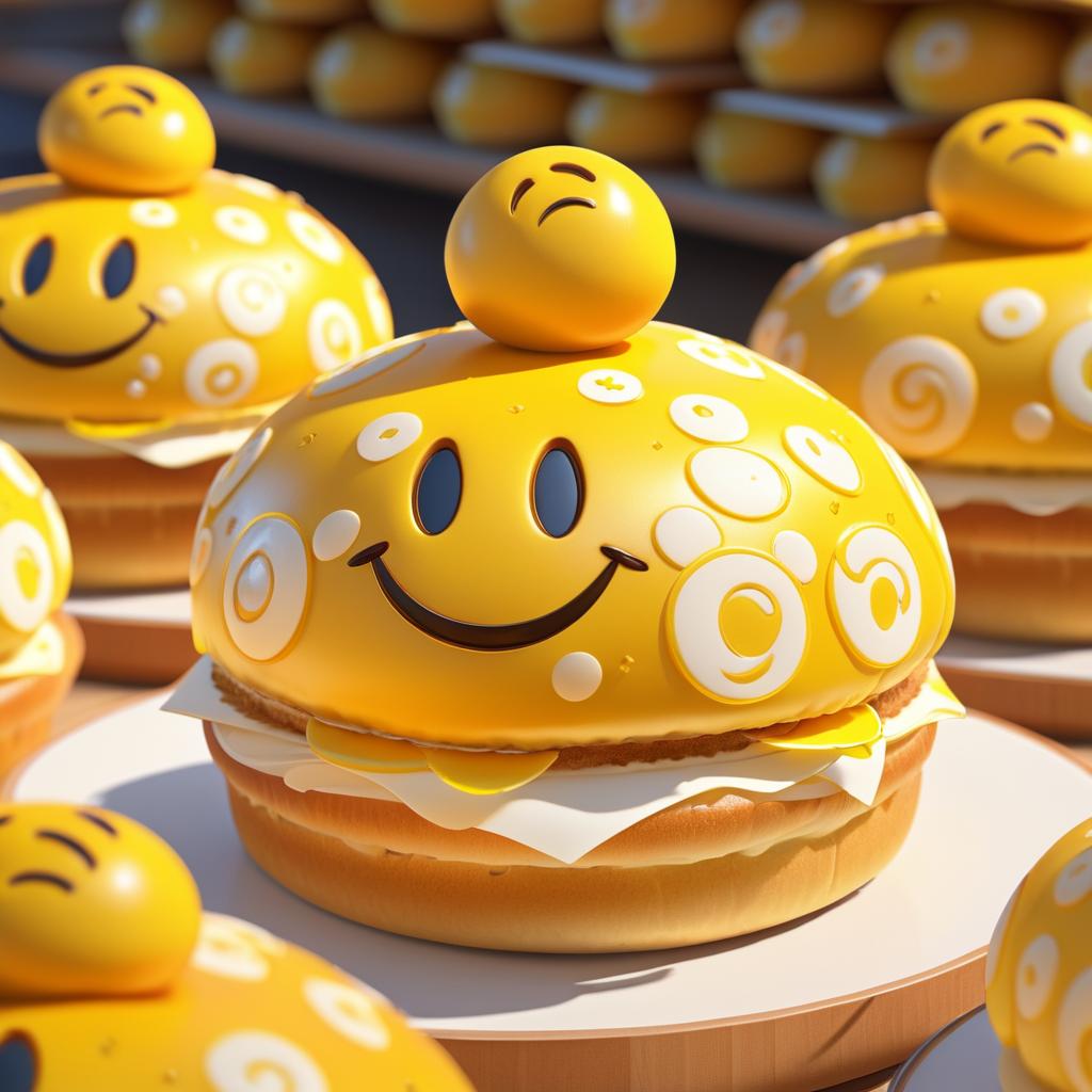 Smiley Face Butter Bun on a Sunny Day