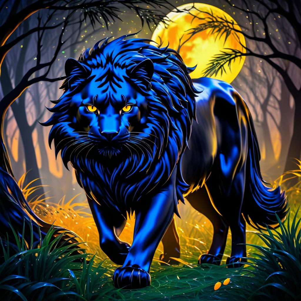 Epic Anime Panther in Moonlit Glade