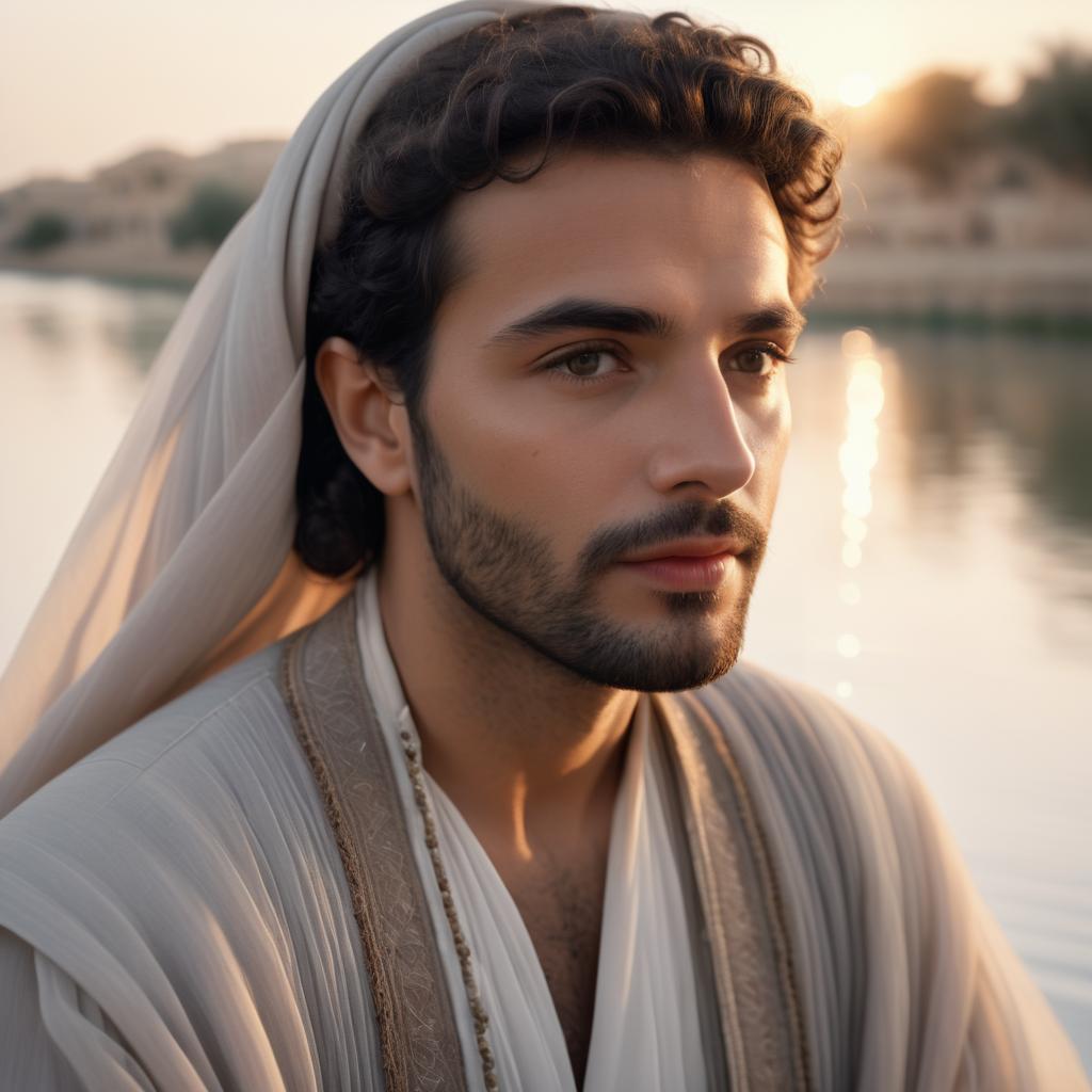 Charming Middle Eastern Poet at Sunset