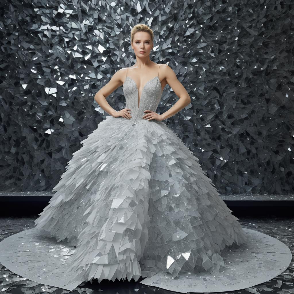 Captivating Artist in Glass Shard Gown