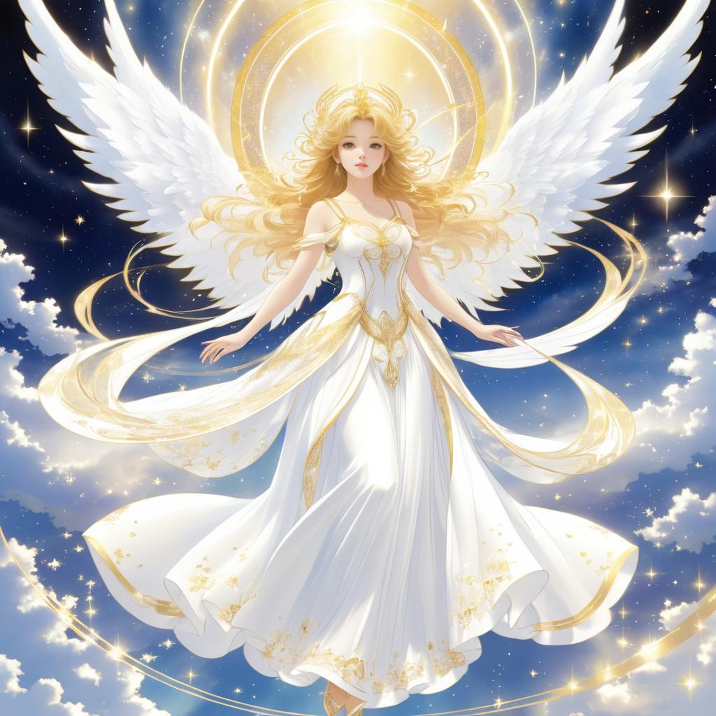 Celestial Angel in Anime Elegance