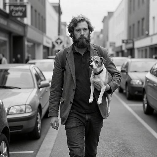 Urban Snapshot: Man with Dog