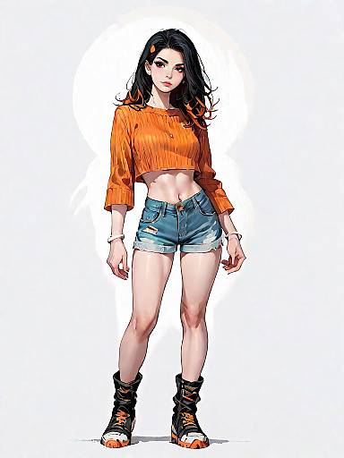 Realistic Studio Portrait Casual Summer Outfit