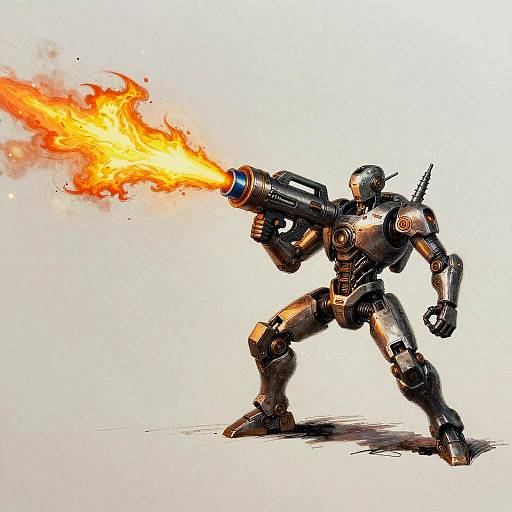 Futuristic Sci-Fi Flamethrower Art