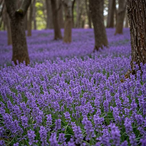 Violet Forest Flowers Wallpaper