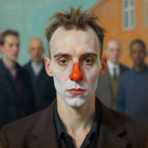 Portrait of Man with White Makeup