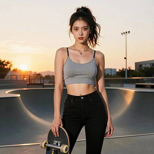 Youthful Skateboarder Photoshoot Vibes