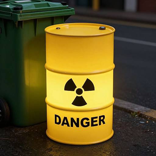 Glowing Nuclear Waste Barrel Danger