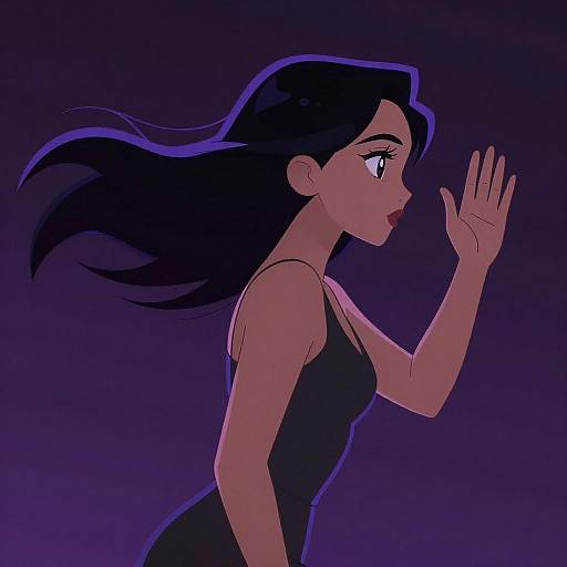 Vaporwave Cel Animation Woman Profile