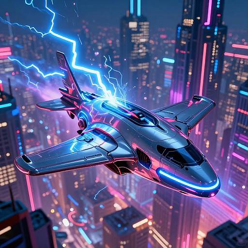 Futuristic Blitzableiter in Cyberpunk City