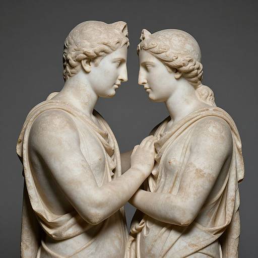 Timeless Embrace of Marble Statues