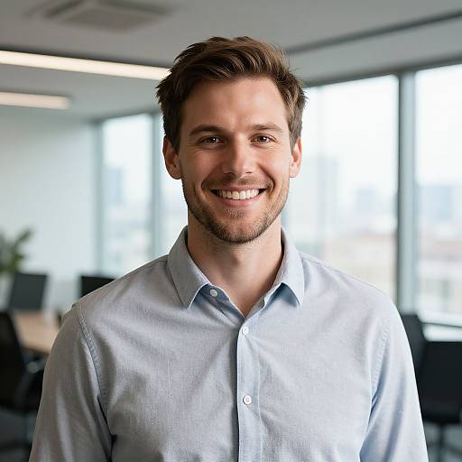 Confident Business Casual Office Portrait