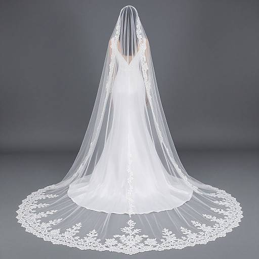 Romantic Lace Appliqued Wedding Veil