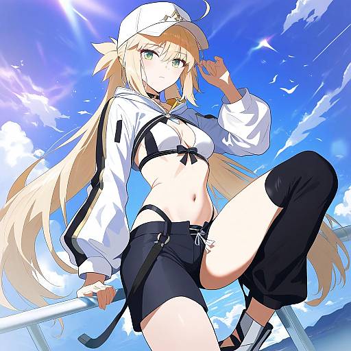 Illustration of Artoria caster (swimsuit) (first ascension) (fate), fate (series) in the style of Ormille