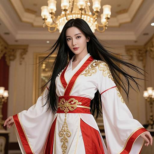 Elegant Woman in Traditional Chinese Attire