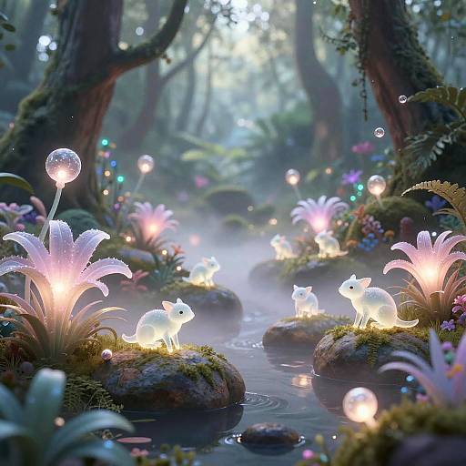 Dreamcore Forest with Bioluminescence