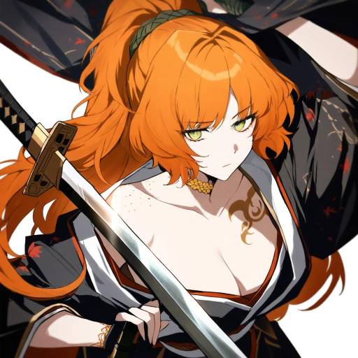 Solo Warrior Girl in Kimono