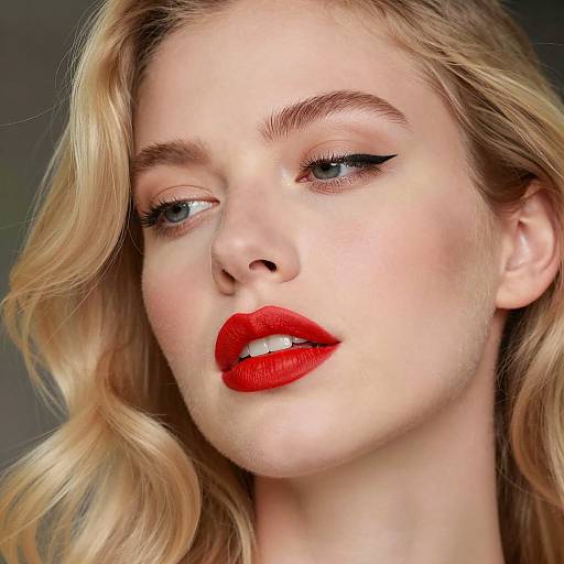 Striking Close-Up of Fair-Skinned Beauty