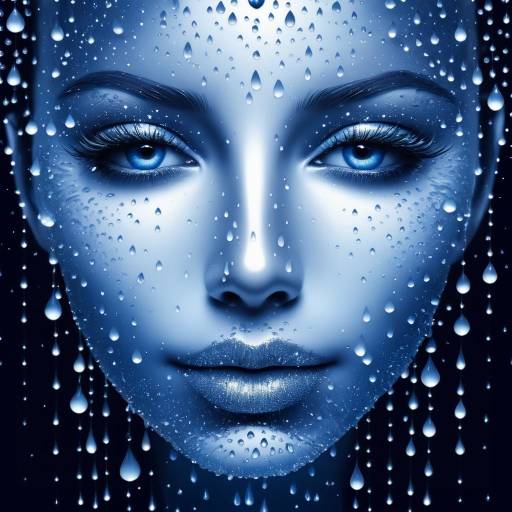 Surreal Face Composed of Water Droplets