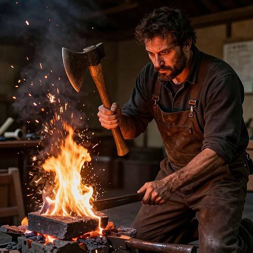 Blacksmith Forge Glow and Sparks