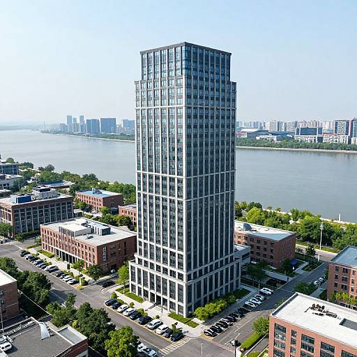 Modern High-Rise by Riverside Cityscape