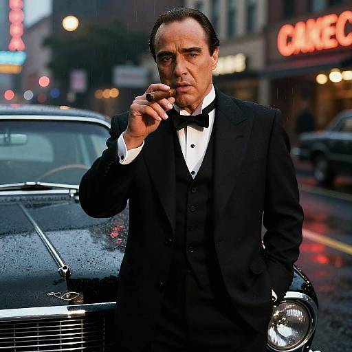 Michael Corleone Noir Drama Scene