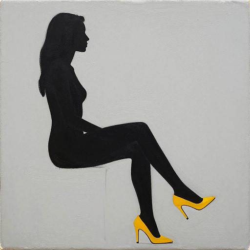 Minimalist Silhouette Woman with Heels
