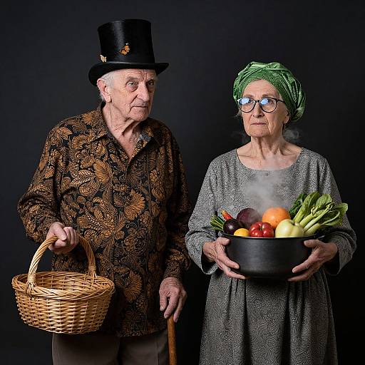 Elderly Duo in Mystical Attire
