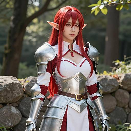 Photorealistic Erza Cosplay in Forest