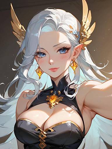 Fantasy Elf Woman in Sci-Fi Inspired Outfit