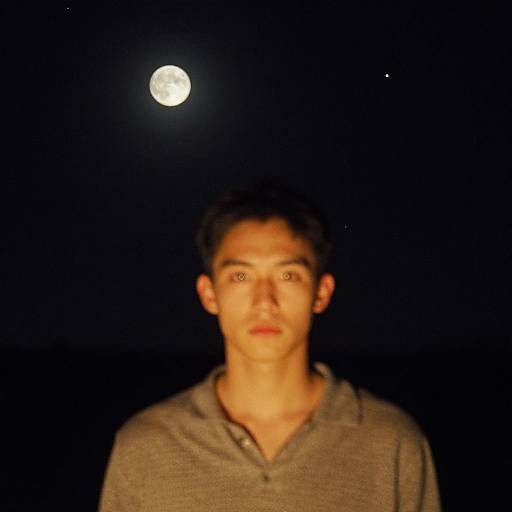 Man Under Moon and Stars