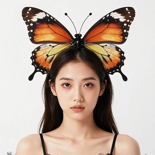 Woman in Butterfly Fancy Dress