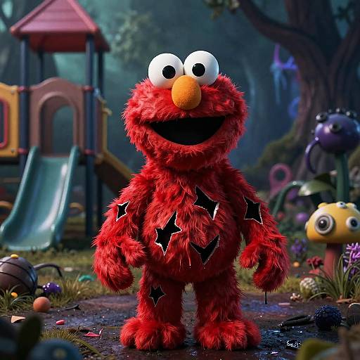 Killer Elmo Villain in Nightmare Playground