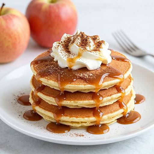 Apple Cinnamon Pancakes with Caramel Drizzle