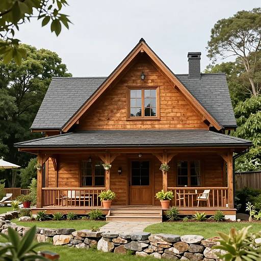 Rustic Wooden Guest House with Porch