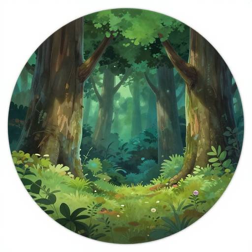 Magical Forest Cartoon Scene