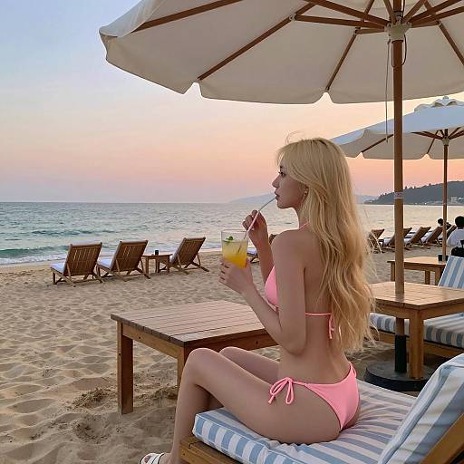 Serene Beachside Café Relaxation Scene