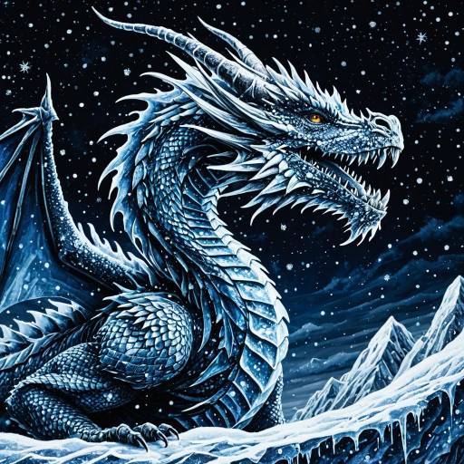 Photorealistic Ice Dragon Painting